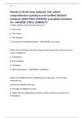 Florida 6-20 All Lines Adjuster Test &lpar;2025&rpar; comprehensive questions and verified detailed solutions &lpar;MULTIPLE CHOICES&rpar; &vert;complete solutions &vert;A&plus; GRADED &vert;100&percnt; CORRECT&excl;&excl;