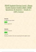 FDOT Asphalt Paving Level 1 Exam Guide &lpar;Latest Update 2025 &sol; 2026&rpar; Questions & Answers &vert; Grade A &vert; 100&percnt; Correct