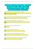 Mastering Medical Assisting&colon; Complete  Review for CMA&comma; RMA&comma; and CCMA  Certification Exams &ast;Q&A&ast; &lpar;100&percnt;  Correct&rpar; 2025&sol;2026 &vert;VERIFIED&vert; 