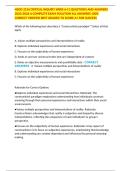 NSGD 2216 CRITICAL INQUIRY WEEK 6-11 QUESTIONS AND ANSWERS 2025&sol;2026 A COMPLETE EXAM SOLUTION ALL ANSWERS 100&percnt; CORRECT VERIFIED BEST GRADED TO SCORE A&plus; FOR SUCCESS