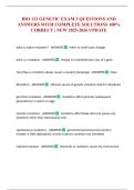 BIO 133 GENETIC EXAM 3 QUESTIONS AND ANSWERS WITH COMPLETE SOLUTIONS 100&percnt; CORRECT &vert; NEW 2025-2026 UPDATE