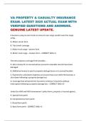 VA PROPERTY & CASUALTY INSURANCE EXAM&period; LATEST 2025 ACTUAL EXAM WITH VERIFIED QUESTIONS AND ANSWERS&period; GENUINE LATEST UPDATE&period;