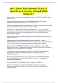 Intro Sport Management Exam &num;1 Questions & Answers Rated 100&percnt; Correct&excl;&excl;&excl;