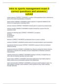 intro to sports management exam 3 correct questions and answers &vert; solved