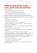 NURS 209 FINAL ACTUAL EXAM STUDY QUESTIONS AND ANSWERS