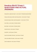 Hondros Bio117 Exam 1 QUESTIONS AND ACTUAL ANSWERS