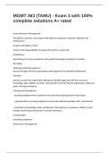 MGMT 363 &lpar;TAMU&rpar; - Exam 3 with 100&percnt; complete solutions A&plus; rated