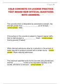 CSLB CONCRETE C8 LICENSE PRACTICE  TEST BRAND NEW OFFICIAL QUESTIONS  WITH ANSWERS&period;