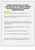 HONDROS NURSING NUR 150&colon; EXAM 2 TWO VERSIONS ACTUAL EXAM WITH VERIFIED QUESTIONS AND CORRECT ANSWERS