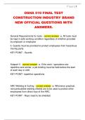 OSHA 510 FINAL TEST  CONSTRUCTION INDUSTRY BRAND  NEW OFFICIAL QUESTIONS WITH  ANSWERS&period; 