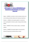 AP English 11 Terms 2025&sol;2026 &ndash; Complete Glossary of 75&plus; Rhetorical and Literary Devices with Definitions &lpar;A&plus; Rated&rpar;