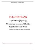 Test Bank For Applied Pathophysiology A Conceptual Approach 4th Edition Judi Nath All Chapters &lpar;1-20&rpar; &vert; A&plus; ULTIMATE GUIDE