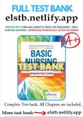 Test Bank For Davis Advantage Basic Nursing&colon; Thinking Doing and Caring 3rd Edition By Leslie S&period; Treas&semi; Karen L&period; Barnett&semi; Mable H&period; Smith &vert; 9781719642071 &vert; 2022 &sol; 2023 &vert;Chapter 1-41 &vert; Complete Questions and Answers A&plus;