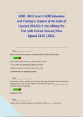 SERE 100&period;2 Level A SERE Education and Training in Support of the Code of Conduct &lpar;FOUO&rpar; &lpar;4 hrs&rpar; Military Pre Test &lpar;with Correct Answers&rpar; New Upload 2025 &vert; 2026&period;      