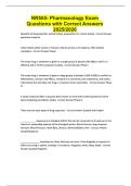 NR565- Pharmacology Exam Questions with Correct Answers 2025&sol;2026