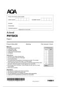AQA A Level Physics 2025 Paper 1 &vert; Question Paper