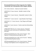 Recommended Practice for Basic Inspection-New Pipeline Construction API 1169 Questions With Complete Solutions