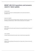 MGMT 425 CH 8 questions and answers rated A&plus; latest update