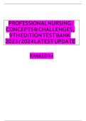 Test Bank for Professional Nursing&colon; Concepts & Challenges 9th Edition &vert; Complete Q&A Guide