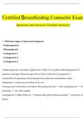 Certified Breastfeeding Counselor Exam    Questions and Answers &lpar;Verified by Expert&rpar;   Questions and Answers &lpar;Verified Answers&rpar; &vert;&vert; 100&percnt; VERIFIED &sol;&sol; A&plus; GRADED 2025&sol;2026
