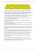 ISA Arborist's Certification Exam Chapter 16 Climbing and Working in Trees Solved Correctly To Score A&plus;&excl;&excl;&excl;