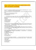 MHA COMP EXAM PRACTICE QUESTIONS WITH 100&percnt; ACCURATE ANSWERS