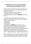 PHARMACOLOGY&lowbar;FINAL&lowbar;EXAM&lowbar;REVIEW&excl;&excl;&excl;&excl;&lowbar;QUESTIONS&lowbar;AND&lowbar;ANSWERS&lowbar;UPDATED