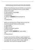 PHARMACOLOGY EXAM -4 QUESTIONS AND ANSWERS