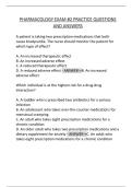 PHARMACOLOGY EXAM -2 PRACTICE QUESTIONS AND ANSWERS