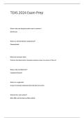 TEAS 2024 Exam Prep Study Guide and Practice Questions with Solution Updated 2025&sol;2026