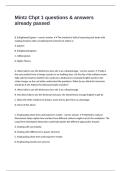 Mintz Chpt 1 questions & answers already passed