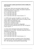 API 510 STUDY GUIDE QUESTIONS WITH COMPLETE SOLUTIONS