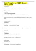 Data Analytics for ACCT - Exam 1 Study Guide questions and 100&percnt; correct answers 2025