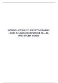   INTRODUCTION TO CRYPTOGRAPHY - D334 SHAWN C839V5&sol;D334 ALL-IN-ONE STUDY GUIDE
