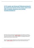 D115 master set-Advanced Pathophysiology for the Advanced Practice Nurse Exam Latest 2025 With Complete Questions and Verified Answers&vert;Graded A&plus;