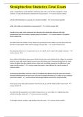 Straighterline Statistics Final Exam questions and 100&percnt; correct answers