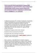 WGU SALES MANAGEMENT D099 PRE ASSESSMENT QUESTIONS AND VERIFIED ANSWERS &lpar;NEW 2025&sol;2026 UPDATE&rpar; QUESTIONS WITH VERIFIED ANSWERS 100&percnt; CORRECT &sol;A&plus; GRADE  