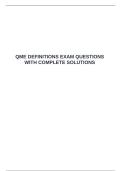  QME DEFINITIONS EXAM QUESTIONS WITH COMPLETE SOLUTIONS