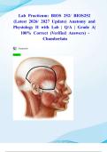 Lab Practicum&colon; BIOS 252&sol; BIOS252 &lpar;Latest 2026&sol; 2027 Update&rpar; Anatomy and Physiology II with Lab &vert; Q&sol;A &vert; Grade A&vert; 100&percnt; Correct &lpar;Verified Answers&rpar; -Chamberlain