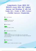 Comprehensive Exam&colon; BIOS 252&sol; BIOS252 &lpar;Latest 2026&sol; 2027 Update&rpar; Anatomy and Physiology II with Lab Guide&vert; Q&sol;A &vert; Grade A&vert; 100&percnt; Correct &lpar;Verified Answers&rpar; -Chamberlain