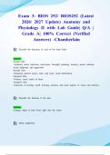 Exam 3&colon; BIOS 252&sol; BIOS252 &lpar;Latest 2026&sol; 2027 Update&rpar; Anatomy and Physiology II with Lab Guide&vert; Q&sol;A &vert; Grade A&vert; 100&percnt; Correct &lpar;Verified Answers&rpar; -Chamberlain