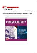 TEST BANK Pharmacotherapy Principles and Practice 6th Edition &lpar;Burns&comma; 2024&rpar; Latest Edition&comma; All Chapters &vert;&vert;Complete A&plus; Guide