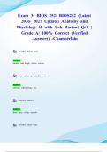Exam 3&colon; BIOS 252&sol; BIOS252 &lpar;Latest 2026&sol; 2027 Update&rpar; Anatomy and Physiology II with Lab Review&vert; Q&sol;A &vert; Grade A&vert; 100&percnt; Correct &lpar;Verified Answers&rpar; -Chamberlain