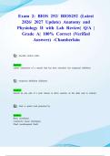Exam 2&colon; BIOS 252&sol; BIOS252 &lpar;Latest 2026&sol; 2027 Update&rpar; Anatomy and Physiology II with Lab Review&vert; Q&sol;A &vert; Grade A&vert; 100&percnt; Correct &lpar;Verified Answers&rpar; -Chamberlain