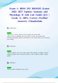 Exam 1&colon; BIOS 252&sol; BIOS252 &lpar;Latest 2026&sol; 2027 Update&rpar; Anatomy and Physiology II with Lab Guide&vert; Q&sol;A &vert; Grade A&vert; 100&percnt; Correct &lpar;Verified Answers&rpar; -Chamberlain