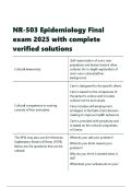 NR-503 Epidemiology Final exam 2025 with complete verified solutions&period;