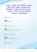 Exam 1&colon; BIOS 252&sol; BIOS252 &lpar;Latest 2026&sol; 2027 Update&rpar; Anatomy and Physiology II with Lab Review&vert; Q&sol;A &vert; Grade A&vert; 100&percnt; Correct &lpar;Verified Answers&rpar; -Chamberlain