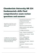 Chamberlain University NR 224 fundamentals skills Final comprehensive exam review questions