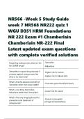 NR566 -Week 5 Study Guide week 7 NR568 NR222 quiz 1 WGU D351 HRM Foundations NR 222 Exam Questions and answers