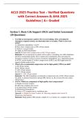 ACLS 2025 Practice Test &ndash; Verified Questions with Correct Answers & AHA 2025 Guidelines &vert; A&plus; Graded